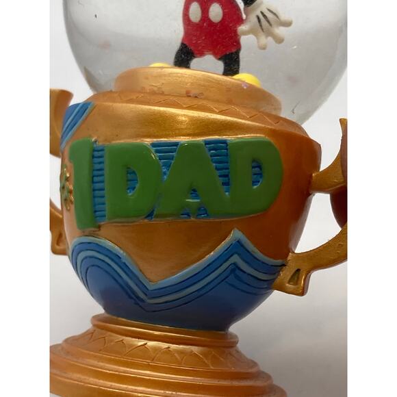 Disney Mickey Mouse Snow Globe Number 1 Dad 3.25" Tall - Picture 3 of 8